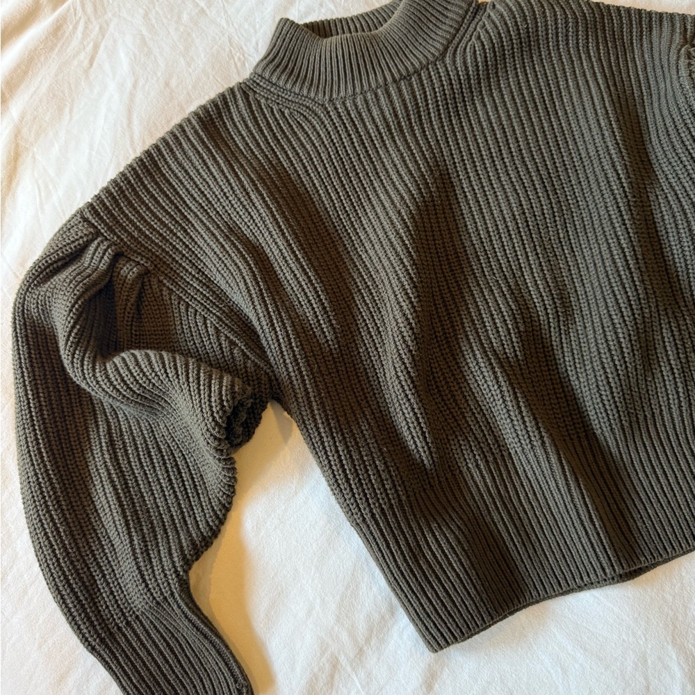 H&M Ribbed Turtleneck Sweater - Gray